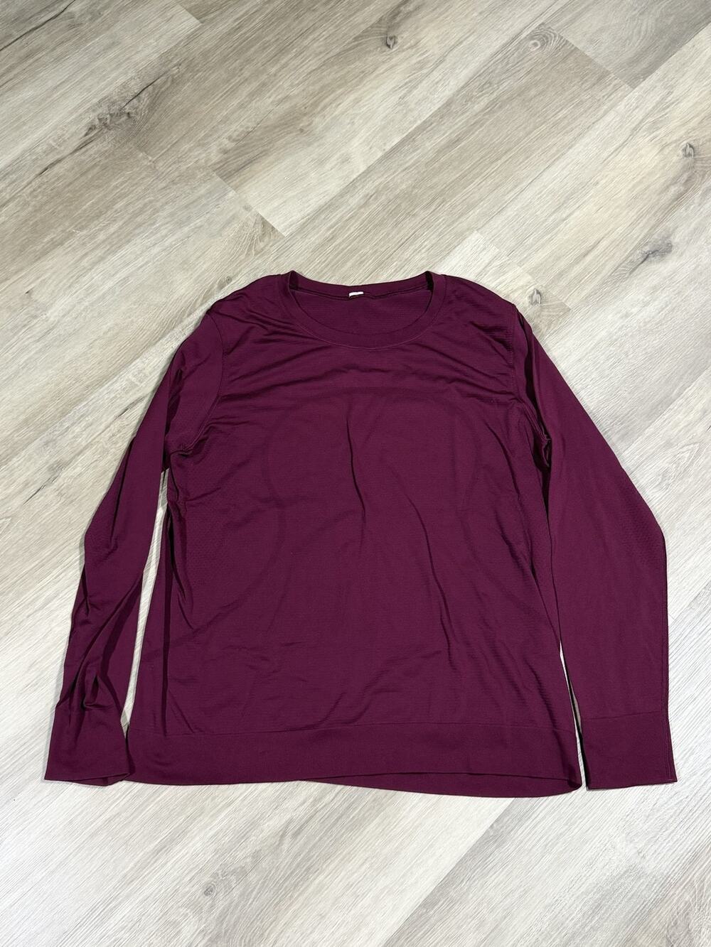Lululemon Swiftly Tech Long Sleeve Shirt Womens Size 10 Red Crew Neck Run Top